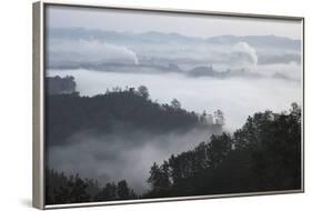 Early Morning Mist and Smoke from Brickworks in the Valley over the Jungle of Bandarban-Stuart-Framed Photographic Print