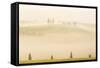 Early Morning Mist, Cappella Di Vitaleta, Chapel, Val D'Orcia, Tuscany, Italy-Peter Adams-Framed Stretched Canvas