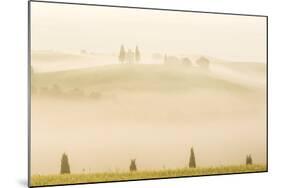 Early Morning Mist, Cappella Di Vitaleta, Chapel, Val D'Orcia, Tuscany, Italy-Peter Adams-Mounted Photographic Print