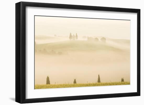 Early Morning Mist, Cappella Di Vitaleta, Chapel, Val D'Orcia, Tuscany, Italy-Peter Adams-Framed Photographic Print