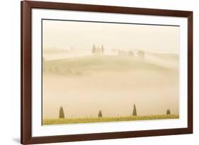 Early Morning Mist, Cappella Di Vitaleta, Chapel, Val D'Orcia, Tuscany, Italy-Peter Adams-Framed Photographic Print