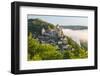 Early Morning Mist, Chateau De Castelnaud, Castelnaud, Dordogne, Aquitaine, France-Peter Adams-Framed Photographic Print