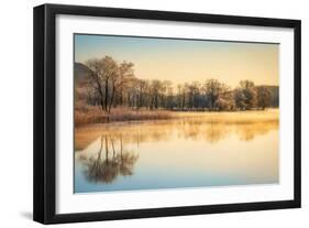 Early morning mist clearing and sunlight over Loch Ard, Kinlochard, Aberfoyle, Scotland-John Potter-Framed Photographic Print