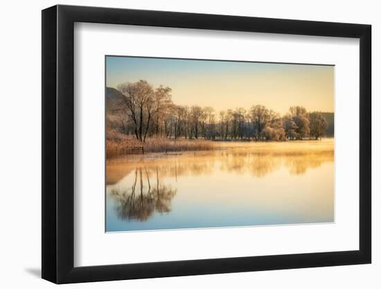 Early morning mist clearing and sunlight over Loch Ard, Kinlochard, Aberfoyle, Scotland-John Potter-Framed Premium Photographic Print