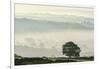 Early morning mist in the Esk Valley around Lealholm in the North Yorkshire Moors National Park-John Potter-Framed Photographic Print