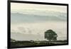 Early morning mist in the Esk Valley around Lealholm in the North Yorkshire Moors National Park-John Potter-Framed Photographic Print