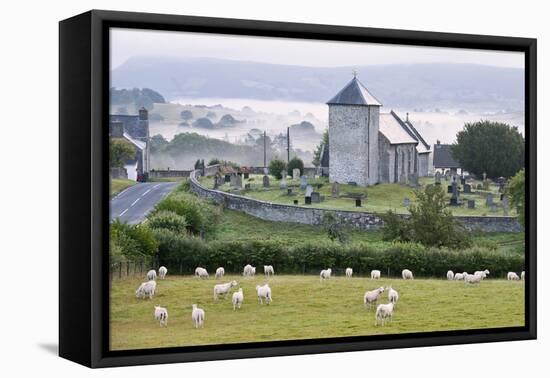 Early Morning Mist in the Valleys Surrounds St. David's Church-Graham Lawrence-Framed Stretched Canvas