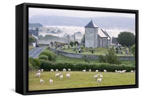 Early Morning Mist in the Valleys Surrounds St. David's Church-Graham Lawrence-Framed Stretched Canvas