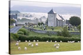 Early Morning Mist in the Valleys Surrounds St. David's Church-Graham Lawrence-Stretched Canvas