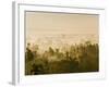 Early Morning Mist on the Kedu Plain at Sunrise from the Borobudur Temple, Java, Indonesia-Matthew Williams-Ellis-Framed Photographic Print