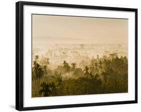 Early Morning Mist on the Kedu Plain at Sunrise from the Borobudur Temple, Java, Indonesia-Matthew Williams-Ellis-Framed Photographic Print