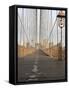 Early Morning on Brooklyn Bridge-Amanda Hall-Framed Stretched Canvas