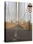 Early Morning on Brooklyn Bridge-Amanda Hall-Stretched Canvas