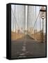 Early Morning on Brooklyn Bridge-Amanda Hall-Framed Stretched Canvas
