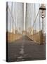Early Morning on Brooklyn Bridge-Amanda Hall-Stretched Canvas