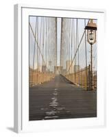 Early Morning on Brooklyn Bridge-Amanda Hall-Framed Photographic Print