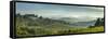 Early Morning Panoramic View of Misty Hills, Near San Gimignano, Tuscany, Italy, Europe-John Miller-Framed Stretched Canvas