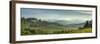 Early Morning Panoramic View of Misty Hills, Near San Gimignano, Tuscany, Italy, Europe-John Miller-Framed Photographic Print