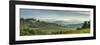 Early Morning Panoramic View of Misty Hills, Near San Gimignano, Tuscany, Italy, Europe-John Miller-Framed Photographic Print