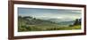 Early Morning Panoramic View of Misty Hills, Near San Gimignano, Tuscany, Italy, Europe-John Miller-Framed Photographic Print