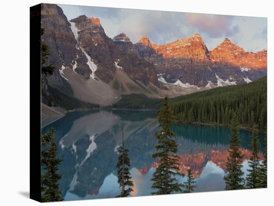 Early Morning Reflections in Moraine Lake, Banff National Park, UNESCO World Heritage Site, Alberta-Martin Child-Stretched Canvas
