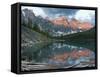 Early Morning Reflections in Moraine Lake, Banff National Park, UNESCO World Heritage Site, Alberta-Martin Child-Framed Stretched Canvas