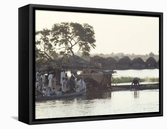 Early Morning River Scene, Northern Area, Nigeria, Africa-David Beatty-Framed Stretched Canvas