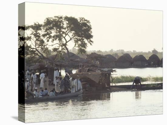 Early Morning River Scene, Northern Area, Nigeria, Africa-David Beatty-Stretched Canvas