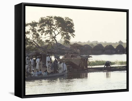 Early Morning River Scene, Northern Area, Nigeria, Africa-David Beatty-Framed Stretched Canvas