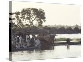 Early Morning River Scene, Northern Area, Nigeria, Africa-David Beatty-Stretched Canvas