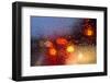 Early morning rush-hour traffic in the rain, Essen, Ruhr area, North Rhine-Westphalia, Germany-Joachim Jockschat-Framed Photographic Print