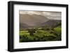 Early morning sunlight illuminates the rolling countryside near Keswick in the Lake District, Cumbr-Adam Burton-Framed Photographic Print