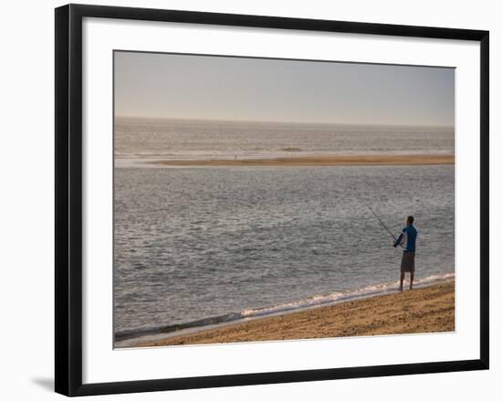 Early Morning Surfcasting on the Beach at Cape Cod National Seashore, Massachusetts, USA-Jerry & Marcy Monkman-Framed Photographic Print