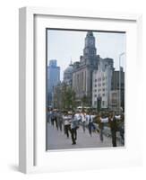 Early Morning Tai Chi in Front of Old Customs House, Shanghai, China-Waltham Tony-Framed Photographic Print