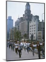 Early Morning Tai Chi in Front of Old Customs House, Shanghai, China-Waltham Tony-Mounted Photographic Print