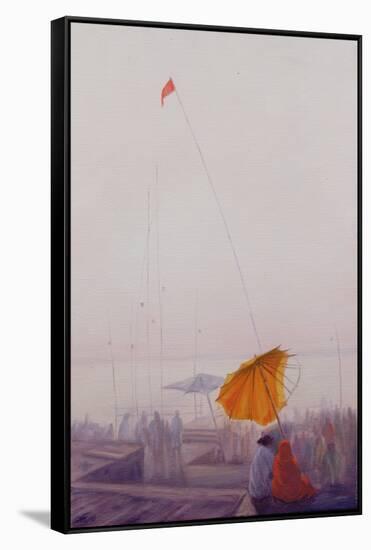 Early Morning, Varanasi-Derek Hare-Framed Stretched Canvas