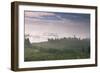 Early Morning View across Misty Hills, Near Certaldo, Tuscany, Italy, Europe-John-Framed Photographic Print