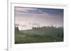 Early Morning View across Misty Hills, Near Certaldo, Tuscany, Italy, Europe-John-Framed Photographic Print