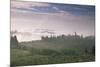 Early Morning View across Misty Hills, Near Certaldo, Tuscany, Italy, Europe-John-Mounted Photographic Print