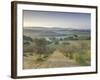 Early Morning View across Val D'Orcia from Field of Olive Trees, San Quirico D'Orcia, Near Pienza-Lee Frost-Framed Photographic Print