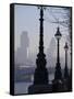 Early Morning View of the City of London from the South Bank, London, England, United Kingdom-Amanda Hall-Framed Stretched Canvas