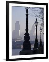 Early Morning View of the City of London from the South Bank, London, England, United Kingdom-Amanda Hall-Framed Photographic Print