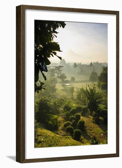 Early Morning View of the Countryside Surrounding the Temple Complex of Borobodur, Java, Indonesia-Michael Runkel-Framed Photographic Print