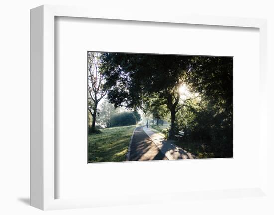 Early morning walk all around the Obersee in Bielefeld.-Nadja Jacke-Framed Photographic Print