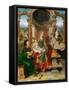 Early Netherlandish Art : the Madonna and Child with Saint Joseph (Winged Altar, Central Panel) Par-Joos van Cleve-Framed Stretched Canvas