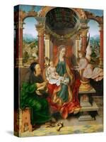 Early Netherlandish Art : the Madonna and Child with Saint Joseph (Winged Altar, Central Panel) Par-Joos van Cleve-Stretched Canvas