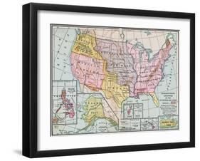 Early North American Map-null-Framed Giclee Print