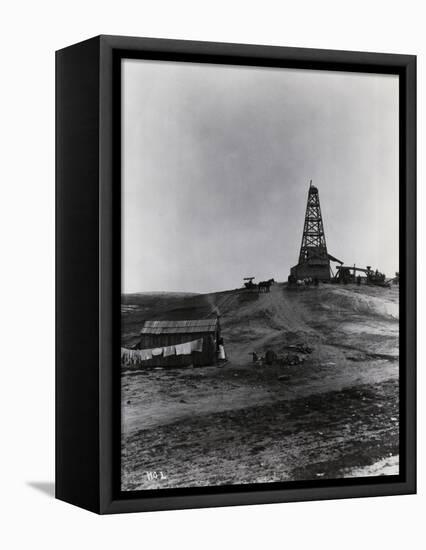 Early Oil Drilling Operation-null-Framed Stretched Canvas