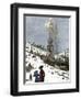 Early Oil Well Gushing in Pennsylvania 1880-null-Framed Giclee Print