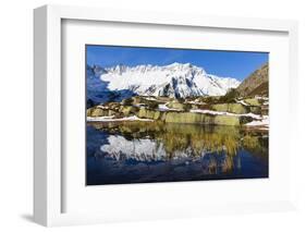 Early Onset of Winter in the Moor with its Ponds in Front of the Dammastock (In 3630 M), Autumn-P. Kaczynski-Framed Photographic Print